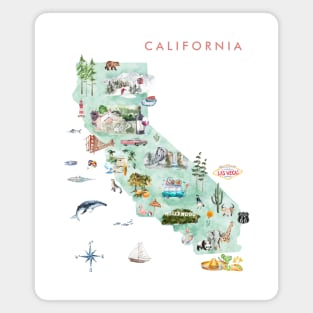 Illustrated Map of California Magnet